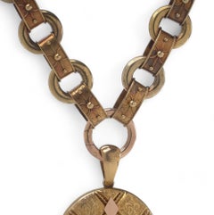 Victorian 22kt Gold Locket Pendant with 20kt Chain Necklace
