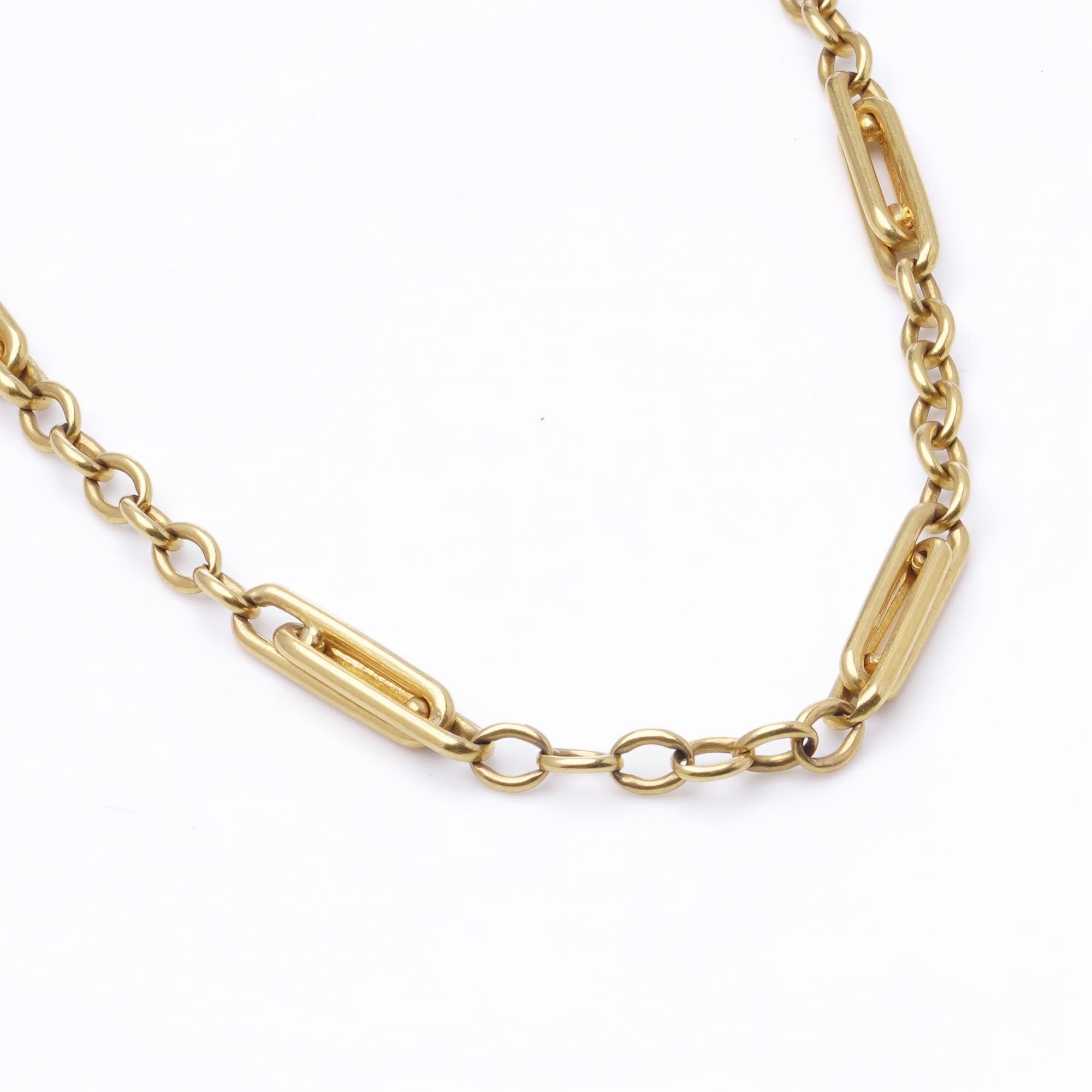 Victorian 22kt Yellow Gold Albert Chain Necklace (Hallmarked) For Sale 2