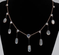 Victorian 23.0 Ct Natural Moonstone Necklace 18 KT gold