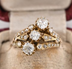 Victorian 2.30 Ct Old Diamond Cut 14 KT Gold ring