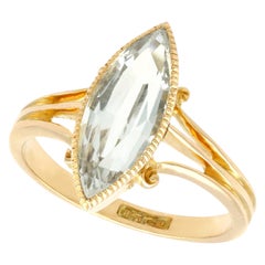 Victorian 2.33 Carat Aquamarine and Yellow Gold Cocktail Ring