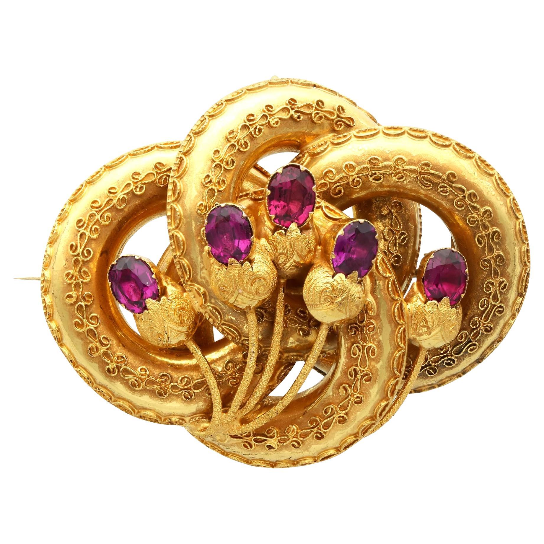 Broche victorienne en or jaune 21 carats et 2,35 carats