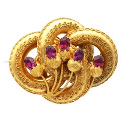 Victorian 2.35 carat and 21k Yellow Gold Brooch