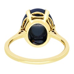 Victorian 2.35 Carat Black Opal Solitaire Ring, circa 1900s