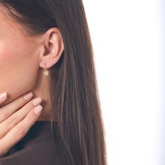 Victorian 2.40 carat old mine cut diamond 18k yellow gold earrings