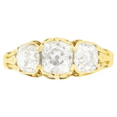 Victorian 2.40ct Diamond Trilogy Ring, c.1880s