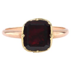 Victorian 2.5 Carat Garnet 14K Rose Gold Ring
