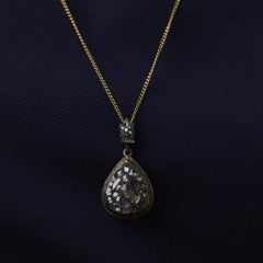Victorian 2.50 carat diamond 18k gold and silver necklace