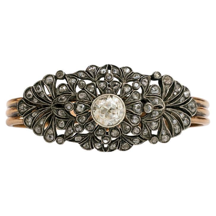 Bracelet de style victorien avec 2,50 diamants taillés en rose .