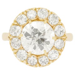 Victorian 2.50ct Diamond Cluster Ring, c.1880s