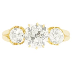 Victorian 2.50ct Diamond Trilogy Ring, c.1880s