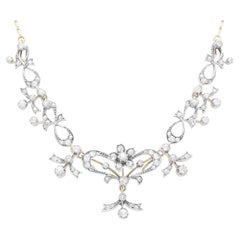 Victorian 2.69 Carat Diamond and Yellow Gold Necklace