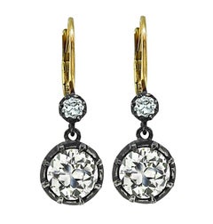 Victorian 2.69 Carat Diamond Earrings