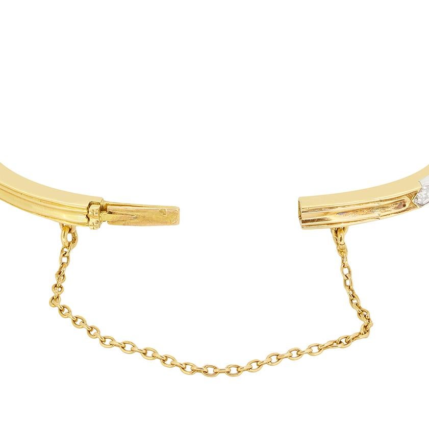 Old European Cut Victorian 2.70ct Diamond and Pearl Bangle, c.1880s For Sale