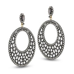 Victorian 27 Carat. T.W. White Topaz Circle Drop in 18k/925 Sterling Silver