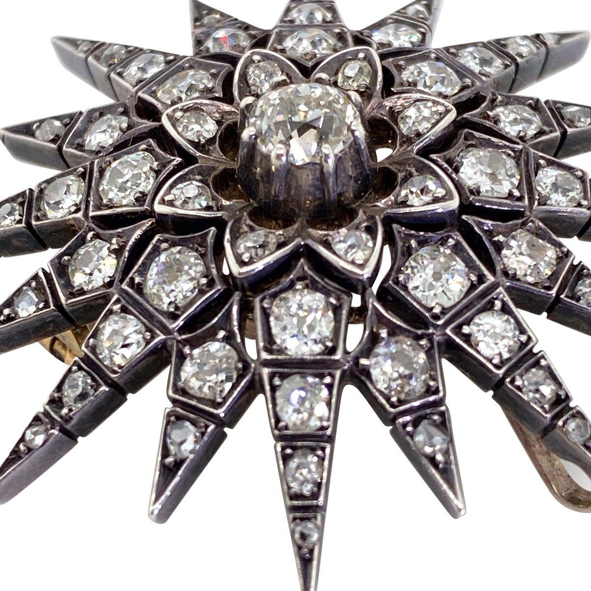 Delightful is the first thing that comes to mind when you lay eyes on this stunning original Victorian Starburst. Designed to be worn in two ways, firstly as a pin or the pin can be removed and worn as an eye-catching pendant. The style is very