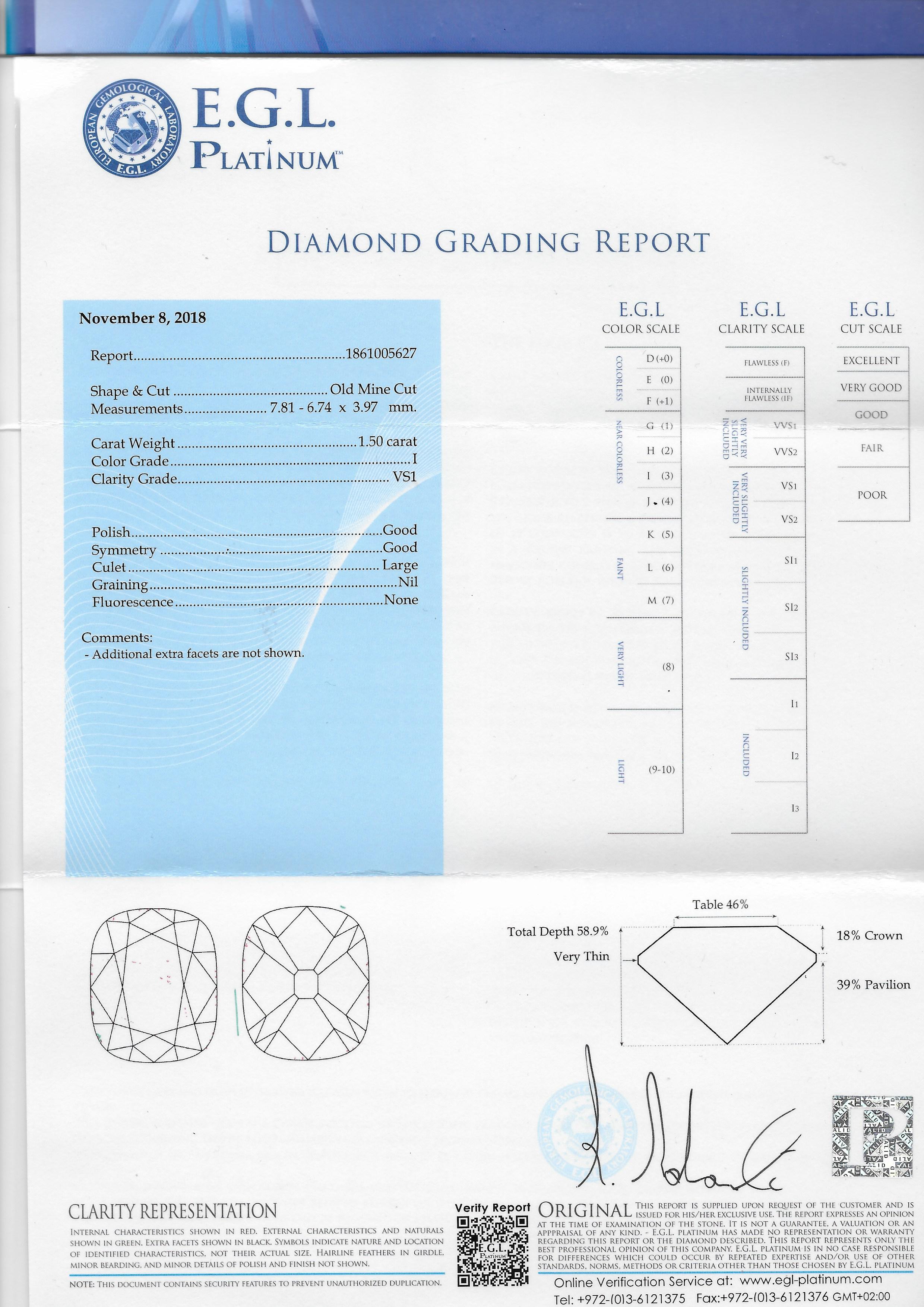 Victorian 2.80 Carat Old Mine Cut Diamond Cluster Ring im Angebot 1