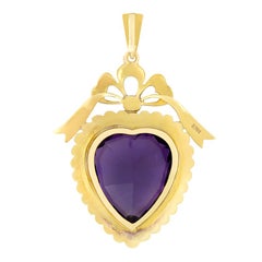 Victorian 28.80ct Amethyst Heart Pendant, c.1880s