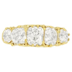 Victorian 2.90ct Five Stone Diamond Ring, c.1880s