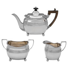 Victorian 3 piece sterling silver teaset hallmarked in Sheffield in 1893