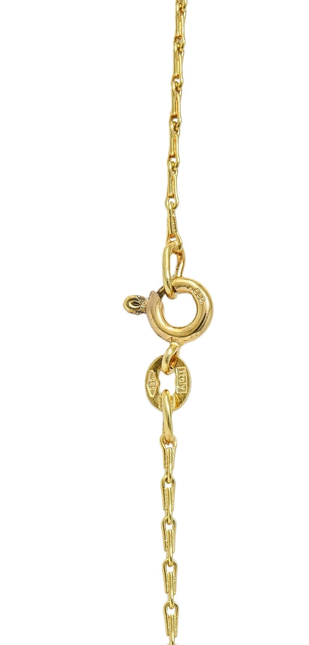 Collana vittoriana con ciondolo a spilla d'uva antica con diamante da 3,00 CTW in oro 14 carati in vendita 1