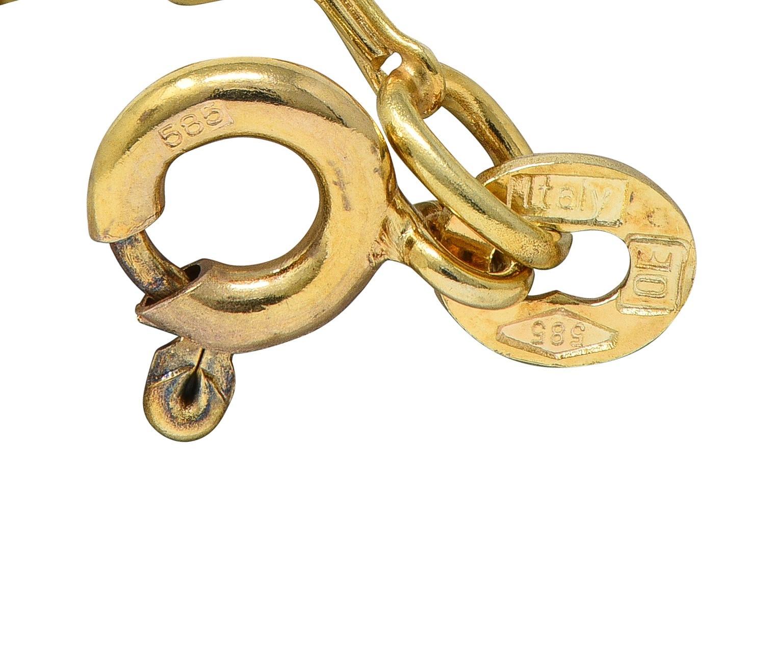 Collana vittoriana con ciondolo a spilla d'uva antica con diamante da 3,00 CTW in oro 14 carati in vendita 2