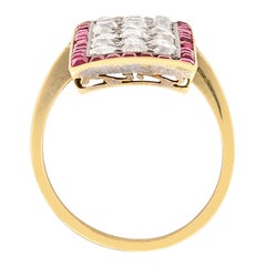 Victorian 3.00ct Diamond and Ruby Cocktail Ring, c.1880s