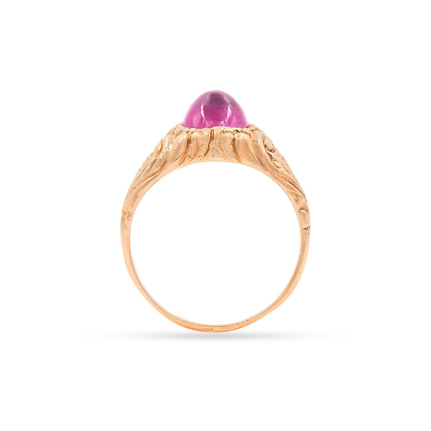 Victorian 3.05 Carat AGL Certified Burma Star Ruby Ring In Excellent Condition In Los Angeles, CA