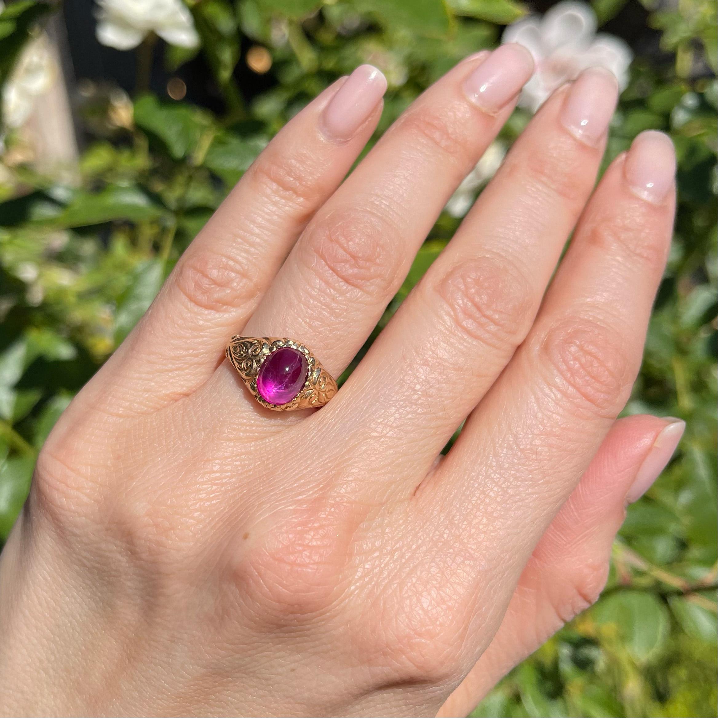 Victorian 3.05 Carat AGL Certified Burma Star Ruby Ring 2