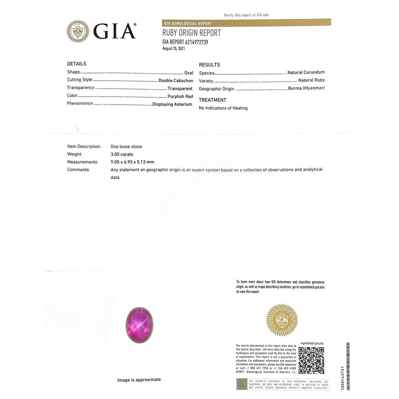 Victorian 3.05 Carat AGL Certified Burma Star Ruby Ring 3