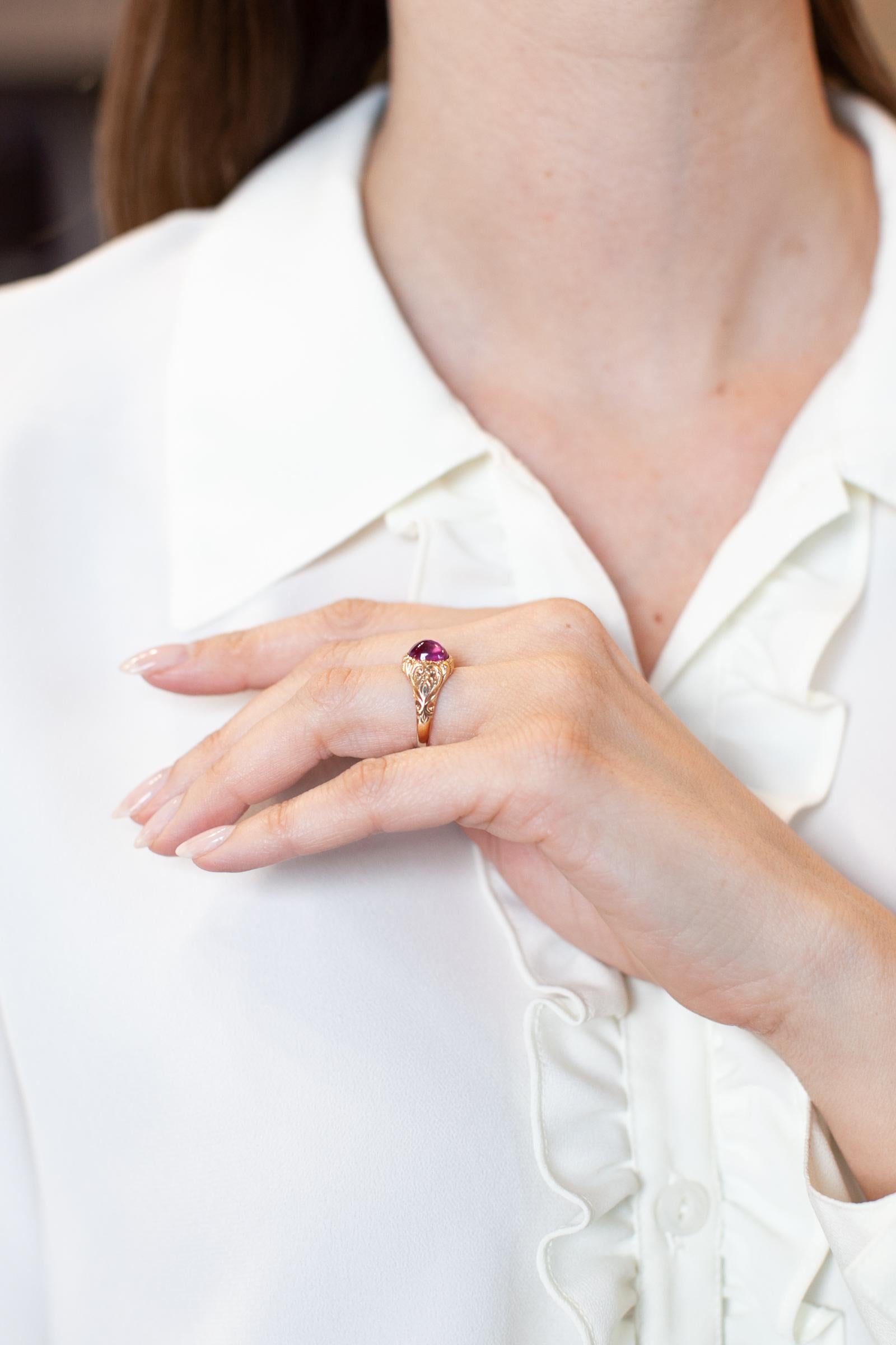 Victorian 3.05 Carat AGL Certified Burma Star Ruby Ring 1