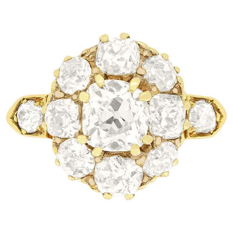 Cluster Riungs Victorian 1.16 Carat Diamond Cluster Ring For Sale at 1stDibs