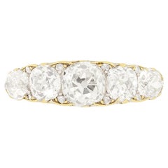 Viktorianischer 3,10ct Diamant-Fünf-Stein-Ring, um 1880
