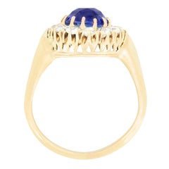 Victorian 3.10ct Sapphire and Diamond Cluster Ring, c.1880s
