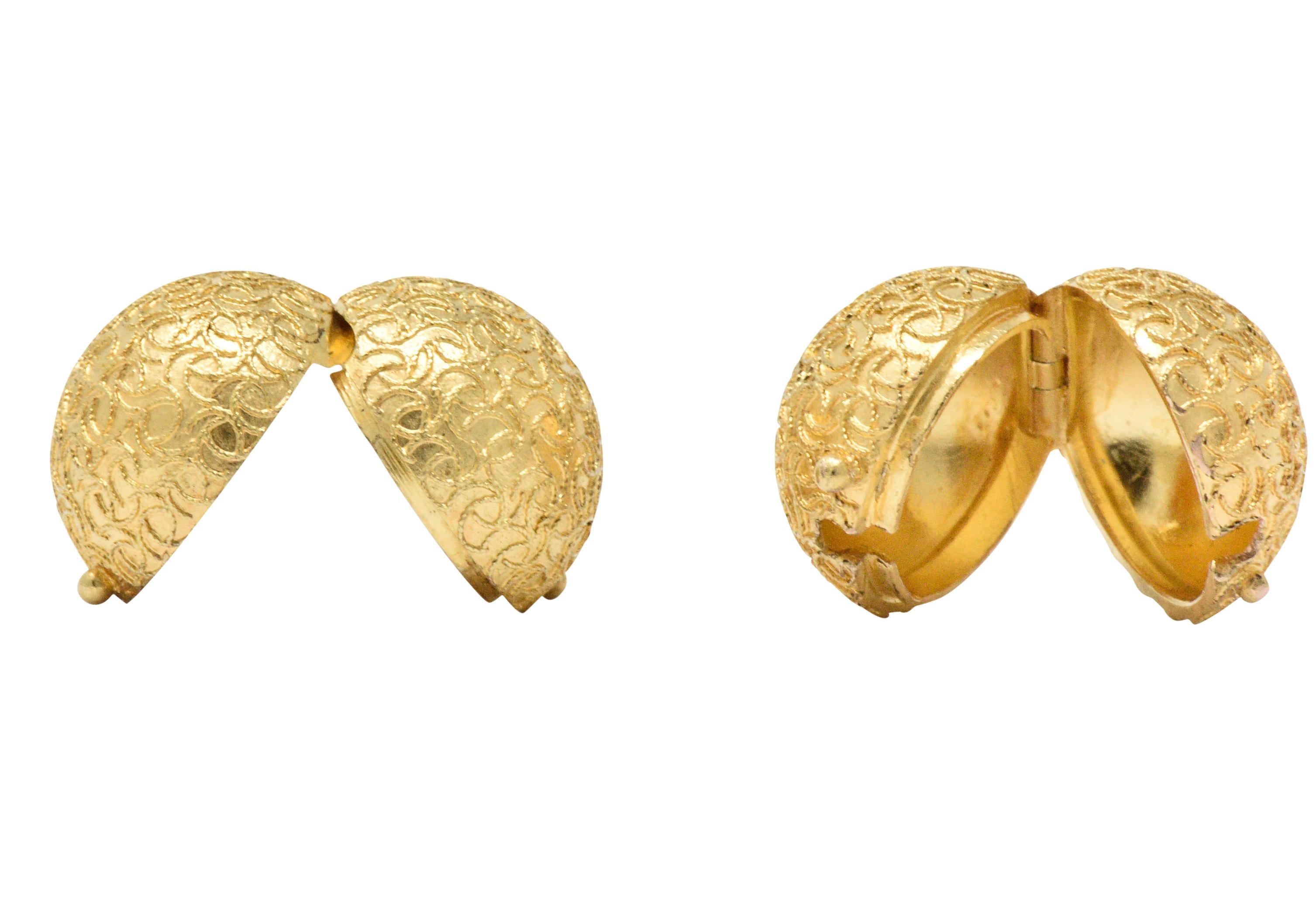 Women's or Men's Victorian 3.25 Carat Diamond 14+ Karat Gold Drop Earrings with Coach Covers