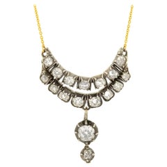 Victorian 3.25 Total Carat Diamond Multi-Link Pendant Necklace