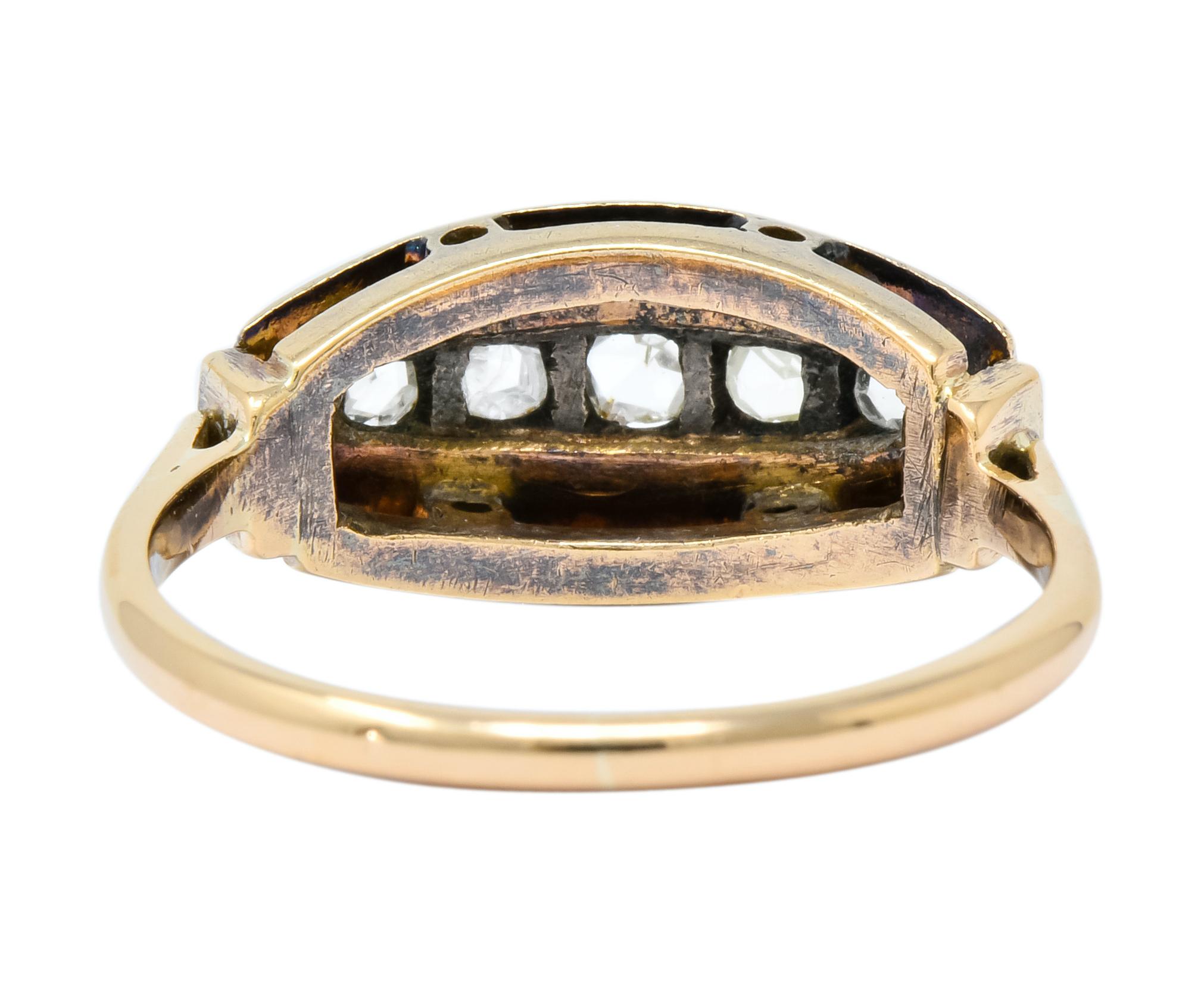 Women's or Men's Victorian .34 Carat Rose Cut Diamond Band Ring