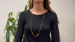 Victorian 34 Inch 18k Yellow Gold Fancy Link Chain Necklace