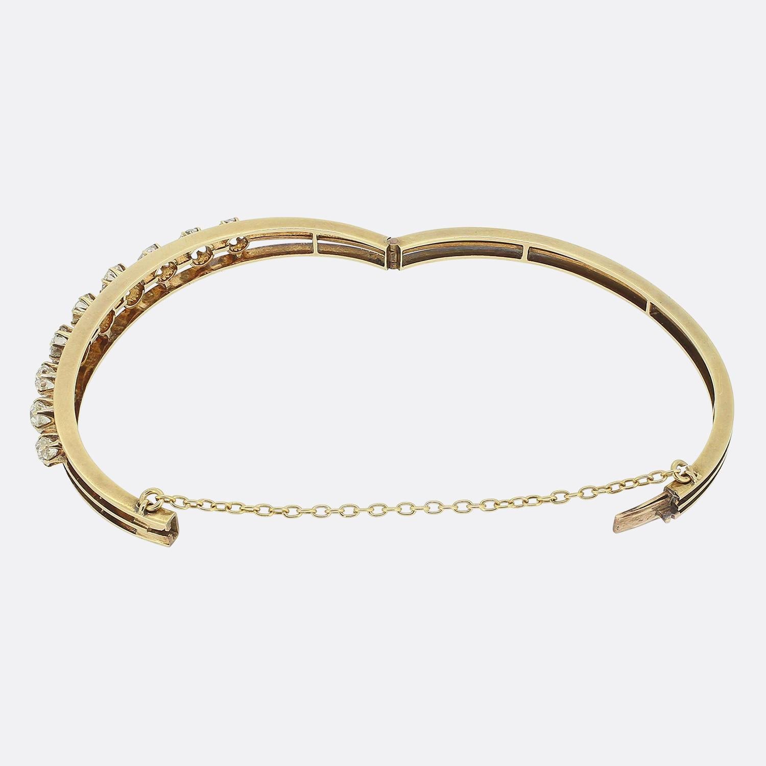 Women's or Men's Victorian 3.42 Carat Diamond Nine-Stone Bracelet