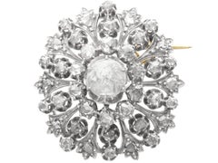 Victorian 3.48 Carat Diamond and Yellow Gold Brooch