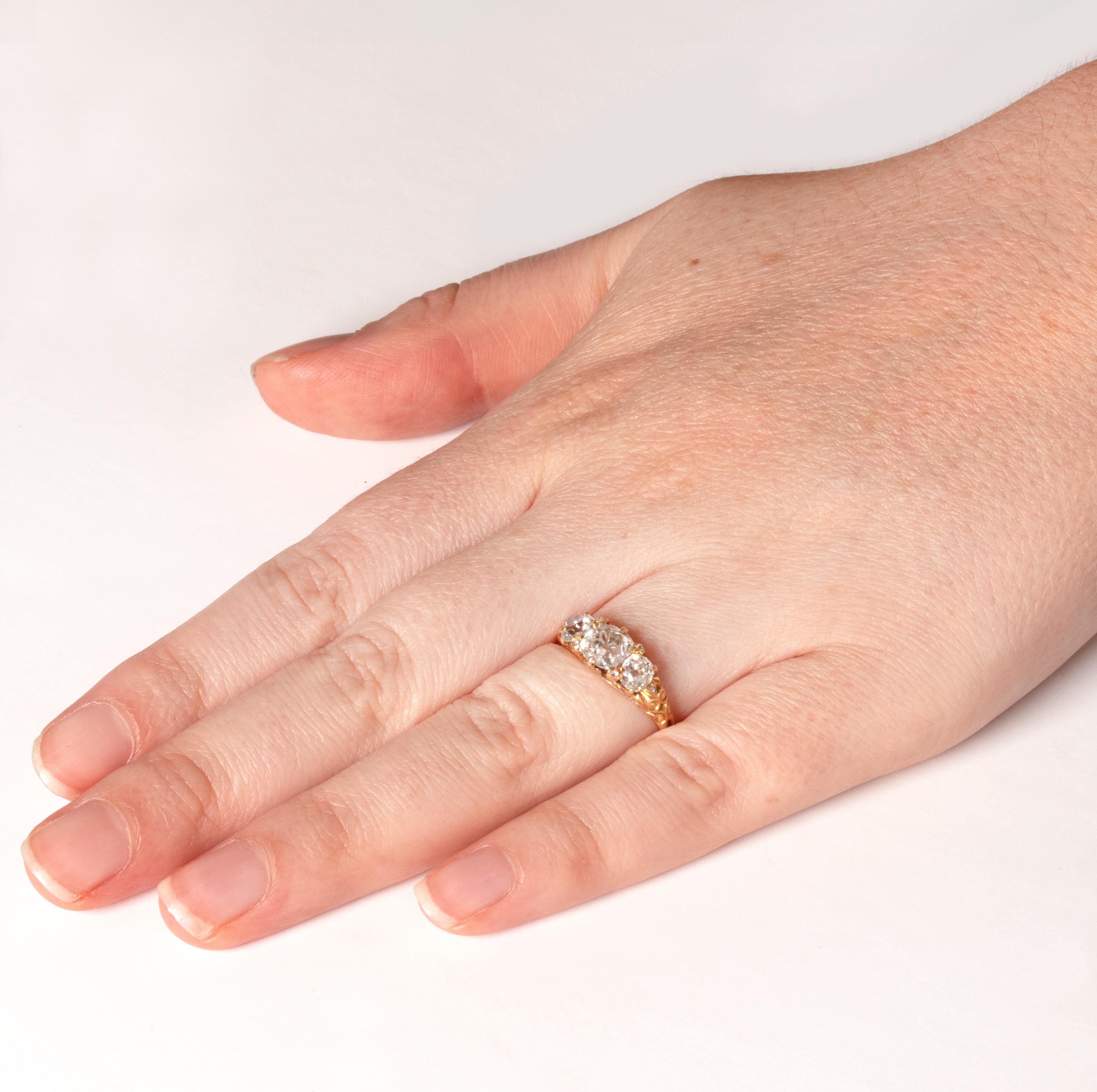 Bague victorienne en forme de grappe de diamants de 3,50 ct, c.I.C. Bon état - En vente à London, GB