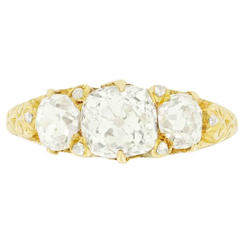 Bague victorienne en forme de grappe de diamants de 3,50 ct, c.I.C. en vente