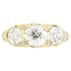 Victorian 3.50ct Diamond Trilogy Ring, c.1880s