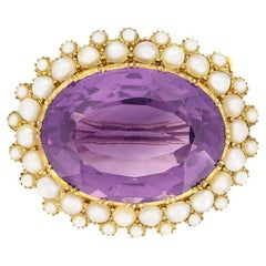 Viktorianische 36,00 Karat Amethyst-Brosche, ca. 1880er Jahre