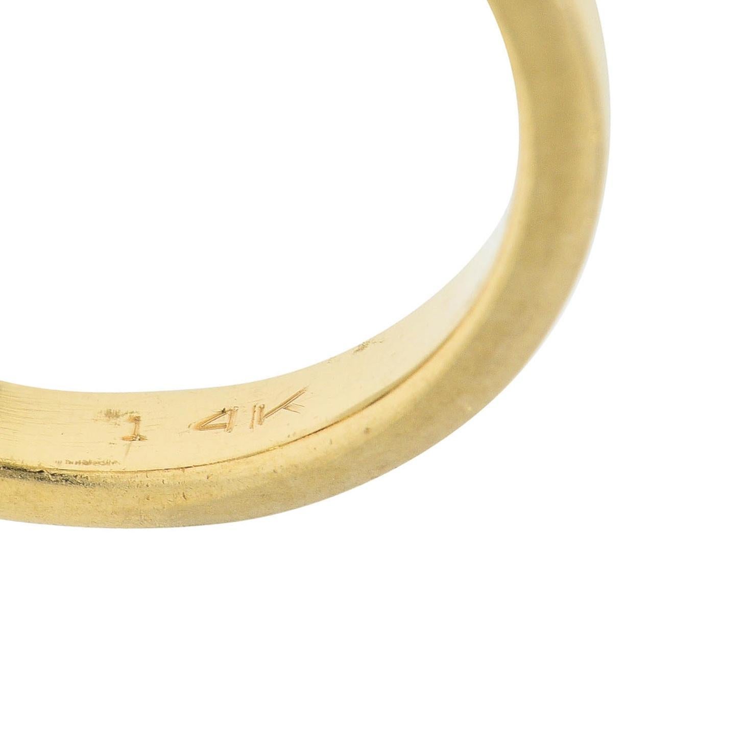 Anello vittoriano con rubino 3,62 CTW e diamante Old Mine Cut in oro bicolore 14 carati in vendita 2