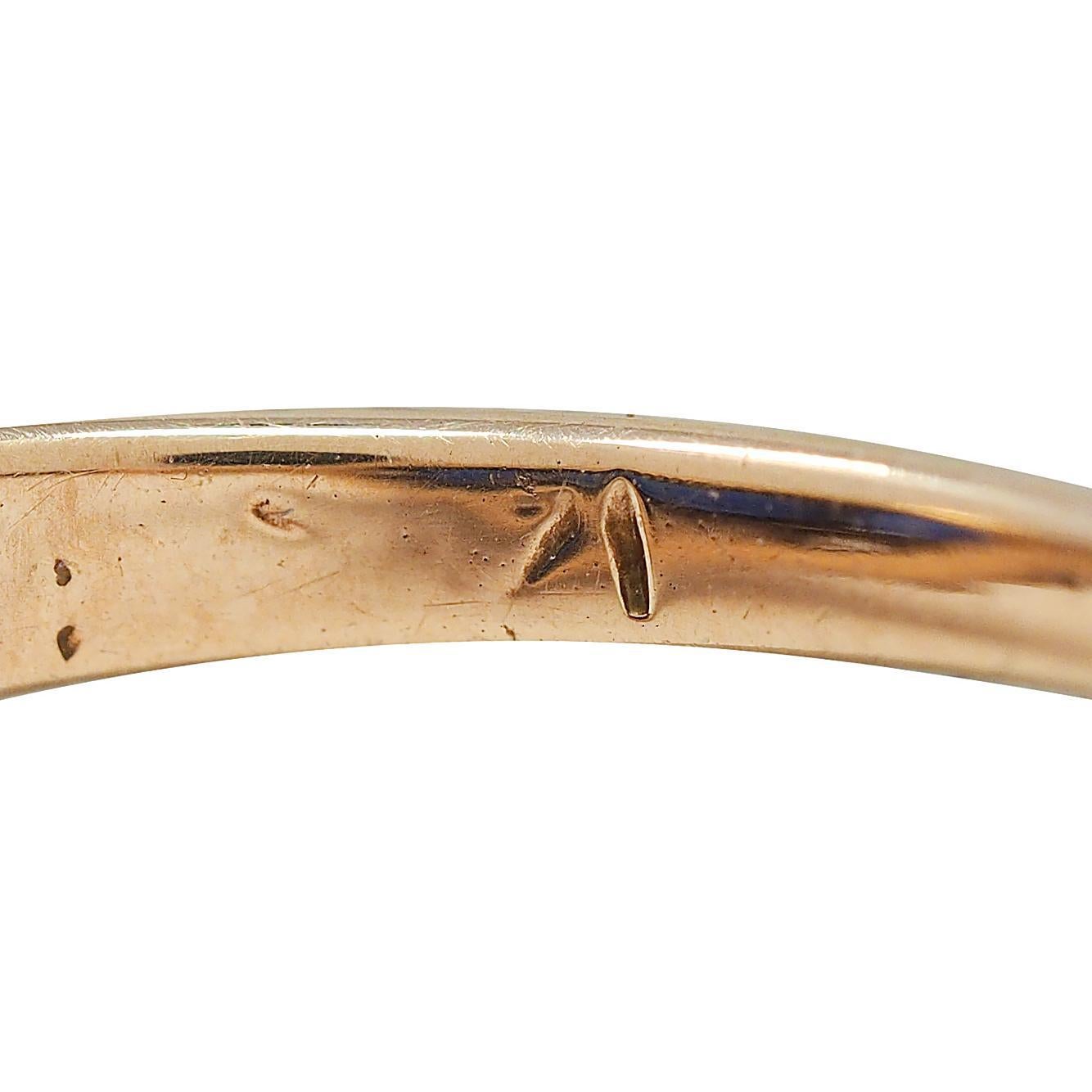 Viktorianischer 3.72 CTW Diamant Saphir 14K Gold Antiker Cluster Halo Band Ring im Angebot 2