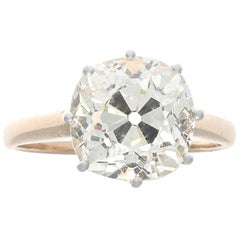 Victorian 3.73 Carat Old Mine Cut Diamond Engagement Ring