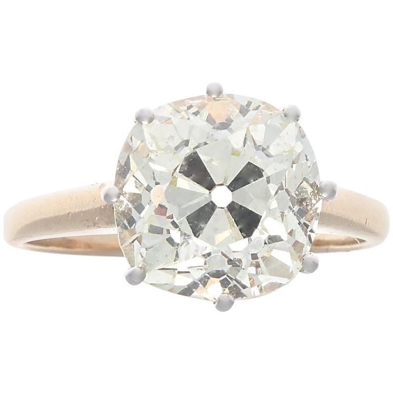 Victorian 3.73 Carat Old Mine Cut Diamond Engagement Ring