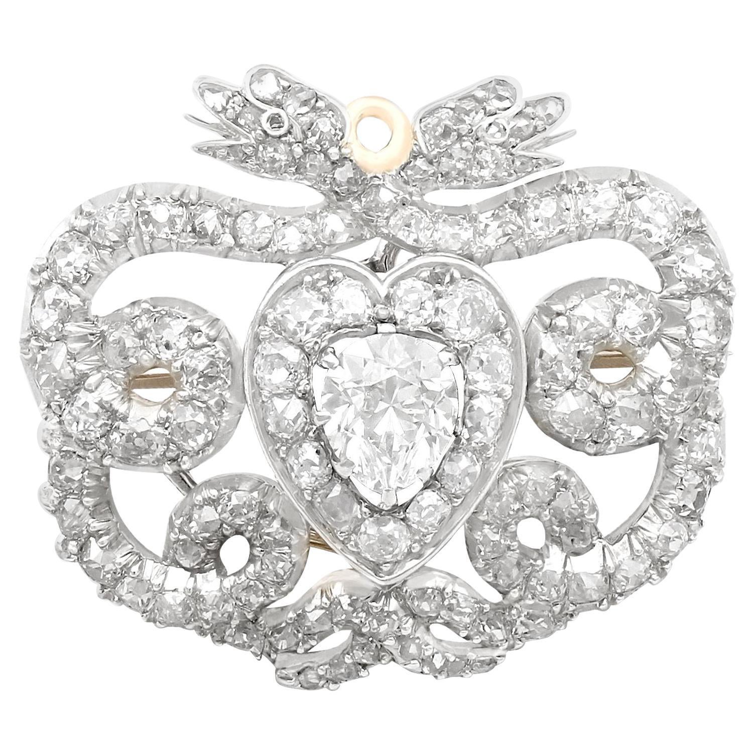 Viktorianische Schlangenbrosche aus Gelbgold mit 3,90 Karat Diamanten und Gelbgold