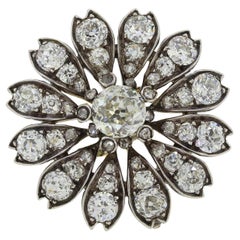 Antique Victorian 4.0 Carat Diamond Flower Cluster Ring
